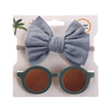 2Pcs/Set UV400 Kids Matte Round Sunglasses Headband