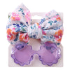 2Pcs/Set Flower Sunglasses Bullet Nylon Hair Band