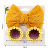 2Pcs/Set Daisy Flower Sunglasses With Elastic Nylon Baby Headband DP074