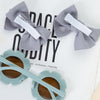 Baby Floral Shape Sunglasses With Candy Color Bow Clip Set DP118