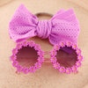 2Pcs/Set Daisy Flower Sunglasses With Elastic Nylon Baby Headband DP074