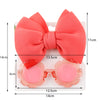 2Pcs/Set Solid Color Baby Sun Glasses Puff Bow Headband Set DP076