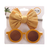 2Pcs/Set UV400 Kids Matte Round Sunglasses Headband