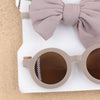 2Pcs/Set UV400 Kids Matte Round Sunglasses Headband