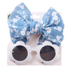 2Pcs/Set Flower Sunglasses Bullet Nylon Hair Band