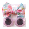 2Pcs/Set Flower Sunglasses Bullet Nylon Hair Band