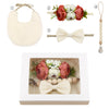 4Pcs/Box Baby Bib Pacifier Chain Headband