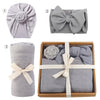 3Pcs/Box Cotton Baby Hat Headband Swaddle