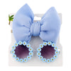 2Pcs/Set Daisy Flower Sunglasses With Elastic Nylon Baby Headband DP074