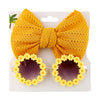 2Pcs/Set Daisy Flower Sunglasses With Elastic Nylon Baby Headband DP074