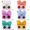 2Pcs/Set Daisy Flower Sunglasses With Elastic Nylon Baby Headband DP074