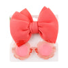 2Pcs/Set Solid Color Baby Sun Glasses Puff Bow Headband Set DP076