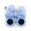 2Pcs/Set Solid Color Baby Sun Glasses Puff Bow Headband Set DP076