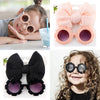 2Pcs/Set Solid Color Baby Sun Glasses Puff Bow Headband Set DP076