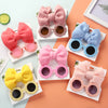 2Pcs/Set Solid Color Baby Sun Glasses Puff Bow Headband Set DP076