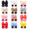 2Pcs/Set Solid Color Baby Sun Glasses Puff Bow Headband Set DP076