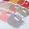 3Pcs/Set Muslin Cotton Solid Color Baby Bib Elastic Headband Set DP090