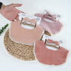 3Pcs/Set Muslin Cotton Solid Color Baby Bib Elastic Headband Set DP090