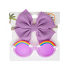 Rainbow Kids Sunglasses With Big Bow Baby Headband Set DP117