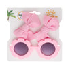 Baby Floral Shape Sunglasses With Candy Color Bow Clip Set DP118