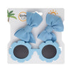 Baby Floral Shape Sunglasses With Candy Color Bow Clip Set DP118