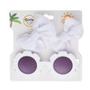 Baby Floral Shape Sunglasses With Candy Color Bow Clip Set DP118