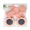 Baby Floral Shape Sunglasses With Candy Color Bow Clip Set DP118