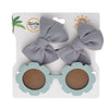 Baby Floral Shape Sunglasses With Candy Color Bow Clip Set DP118