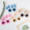 Baby Floral Shape Sunglasses With Candy Color Bow Clip Set DP118