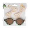 New Arrive Two Tone Leopard Sunglasses With Cotton Lace Clip Set  DP119