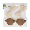 New Arrive Two Tone Leopard Sunglasses With Cotton Lace Clip Set  DP119