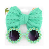 Baby Daisy Sunglasses With Eyelet Bow Set Big Bow  Nylon Hairband Set DP122