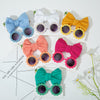 Baby Daisy Sunglasses With Eyelet Bow Set Big Bow  Nylon Hairband Set DP122