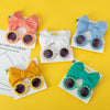 Baby Daisy Sunglasses With Eyelet Bow Set Big Bow  Nylon Hairband Set DP122