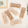 Beige Ribbed Bow Headband KK174