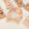 Beige Ribbed Bow Headband KK174