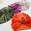 Solid Velour Baby Beanies Snail Dodut Winter Stretch Turban