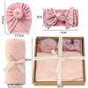 3Pcs/Box Cotton Baby Hat Headband Swaddle