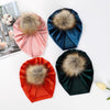 Solid Velvet Fabric Fur Ball Hat