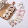 4Pcs/set Floral Print Hair Bow Clips