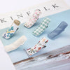 Cute Sweet Floral Color Embroidered Square Snap Clip for Baby PP164