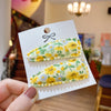 2Pcs/Set Flower Print Floral Dot new style oval snap clips Baby hair Clips PP174