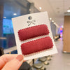 2Pcs/Card Faux cashmere rectangular Snap Clip for Baby Girls PP180