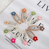 Knit Cotton With Alloy Snap Clip Small Daisy Hair Pin PP184