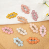 Knit Cotton Daisy Hair Clips With Alloy Snap Clip PP185