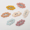 Knit Cotton Daisy Hair Clips With Alloy Snap Clip PP185