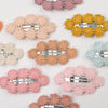 Knit Cotton Daisy Hair Clips With Alloy Snap Clip PP185