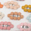 Knit Cotton Daisy Hair Clips With Alloy Snap Clip PP185