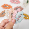 Knit Cotton Daisy Hair Clips With Alloy Snap Clip PP185