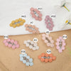 Knit Cotton Daisy Hair Clips With Alloy Snap Clip PP185